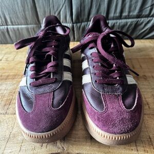 Adidas Maroon and Cream Sneakers